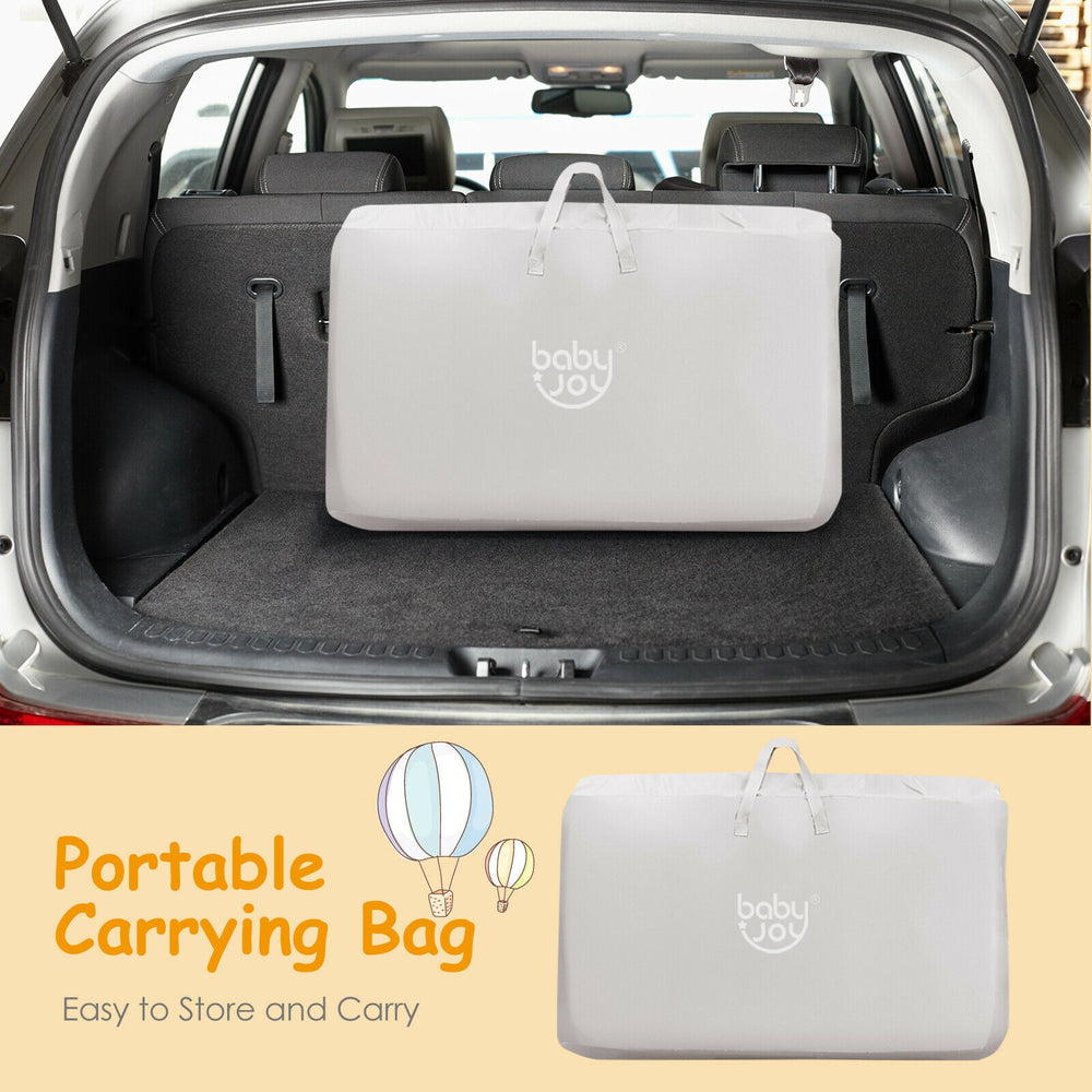 Portable carrying bag for the Travel Portable Baby Bed Side Sleeper Bassinet Crib in beige, ideal for easy storage and.