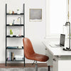 5-Tier Wall-leaning Ladder Shelf  Display Rack for Plants and Books-Black - Gallery View 1 of 12