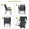 Portable outdoor folding chair with armrest, featuring a sturdy steel frame and ergonomic design, ideal for outdoor use.