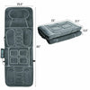 Foldable massage mat with heat, featuring plush cloth, 10 vibration motors, and dimensions of 25.5" x 65" for versatile.