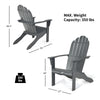 Gray acacia wood outdoor Adirondack chair with ergonomic design, featuring a 350 lbs weight capacity for patio.