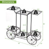 6-tier garden cart flower rack with a full-metal structure, suitable for indoor and outdoor plant display.