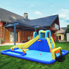 Colorful 6-in-1 inflatable water slide jumping house with multiple features for kids, perfect for summer fun in the.