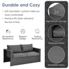 Loveseat from the 6-piece patio rattan furniture set in gray with cozy cushions, perfect for outdoor relaxation.