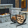 U-shaped firewood rack made of heavy-duty steel, measuring 17"x14.5"x15.5", ideal for indoor and outdoor wood storage.