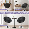Adjustable swivel round PU leather chair in black, featuring a tufted back, ideal for home, bar, or shop use.