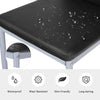 Black PVC leather dining side chair with waterproof and wear-resistant cushioned seat, featuring painted steel legs.