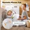 Massage bed warmer heating pad with detachable connector, shown being washed, featuring 5 heat settings for convenience.