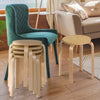 Set of 4 18 Inch Wood Home Backless Dining Chairs-Natural - Gallery View 1 of 10