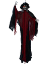 9.4 ft animated hanging pirate decoration with sinister red light eyes and tattered robes, ideal for Halloween jump scares.