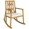 Patio Acacia Wood Rocking Chair Sofa with Armrest and Cushion for Garden and Deck-White - Gallery View 1 of 10