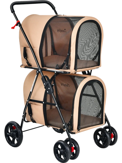 Costway 4-in-1 Double Pet Stroller Detachable Carrier Travel Carriage 18756023 New