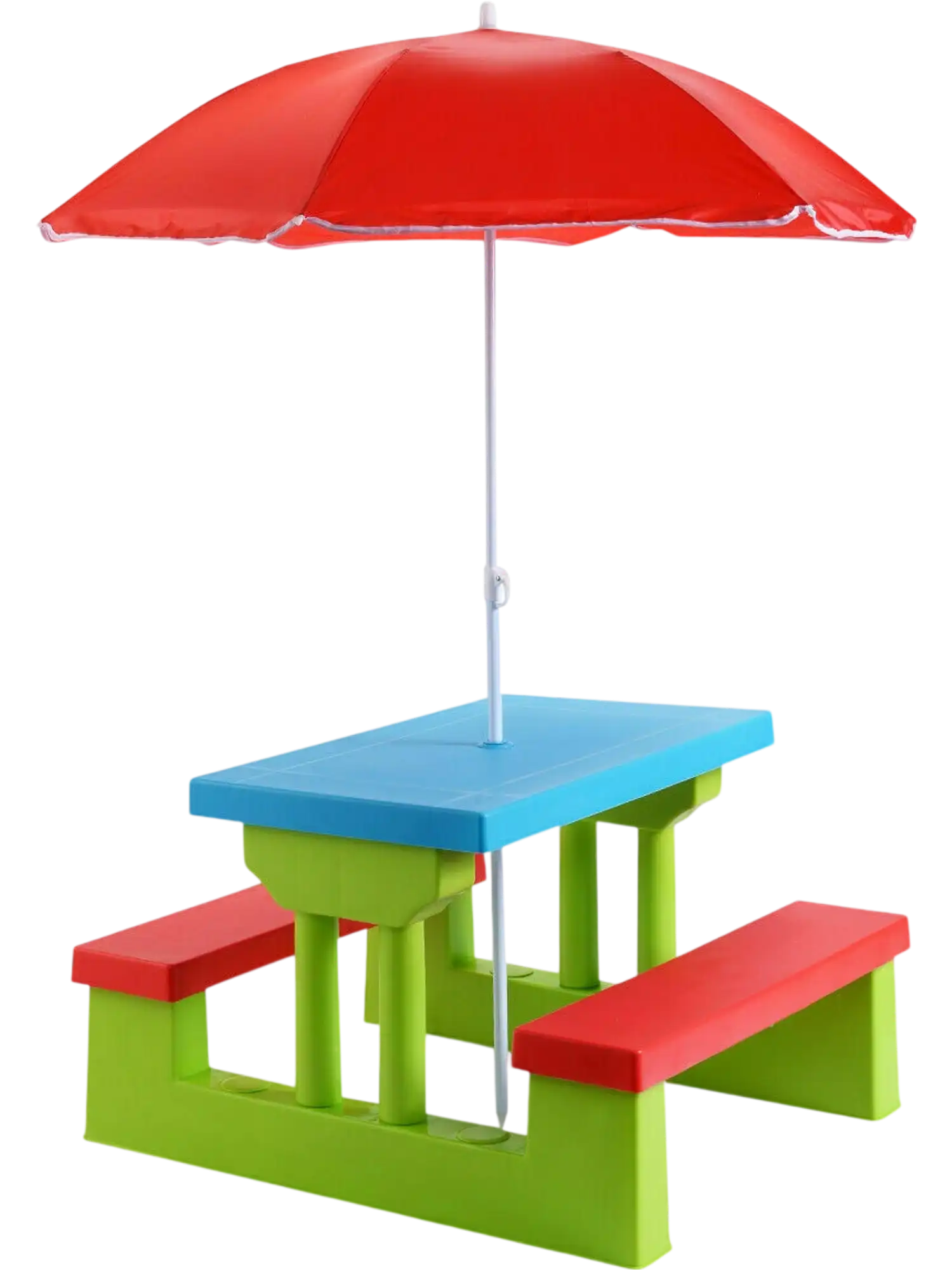 Costway Kids Picnic Folding Table Bench Set with Umbrella 47815906 New
