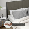 Queen size upholstered bed frame with tufted headboard and soft sponge padding for optimal comfort and stylish design.