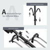 Adjustable design of the 2-bike hitch mount bike rack with removable tire holders for different bike sizes.