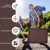 6 feet folding portable rattan table with carrying handle, durable HDPE and steel, ideal for outdoor activities.