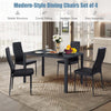 Set of 4 modern leather dining chairs with metal frame, ergonomic backrest, and anti-slip footpads for versatile use.