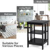 3-tier black nightstand with round corners and baffles, perfect for living room, bedroom, or study room storage.