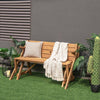 Transforming wooden picnic table bench in dark brown, accommodating 4 for picnics, perfect for outdoor relaxation.
