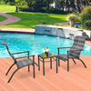 3-piece patio rattan bistro set with high backrest and armrests, perfect for outdoor relaxation by the poolside.
