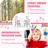Kids 5-piece table and chair set in white, featuring sturdy wooden structure and eco-friendly paint for safe play.