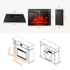 28-inch electric fireplace with remote, featuring a tempered glass panel, adjustable heat settings, and realistic flame.
