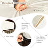 Close-up of the removable cushion cover with zipper from the 8-piece patio rattan furniture set for easy maintenance.