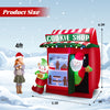 Inflatable gingerbread cookie shop with Santa, showcasing lightweight design and 8 ground stakes for stability in.