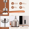 52-inch reversible ceiling fan with LED light, silver finish, remote control, and quiet operation for year-round.
