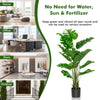 5 feet artificial monstera tree set with 15 large leaves, made of durable PEVA, perfect for indoor and outdoor decor.