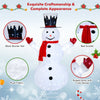 6-foot lighted snowman with top hat and red scarf, made of plush fabric, perfect for indoor and outdoor holiday decor.