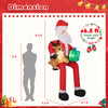 9.5 feet Christmas inflatable Santa with LED lights, featuring a reindeer and gift box, ideal for outdoor decoration.