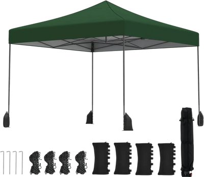 Costway 9.5' x 9.5' Pop-Up Canopy Tent Adjustable Heights 47322673 New