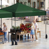 Green 9.5 x 9.5 feet pop-up canopy tent with adjustable heights, ideal for outdoor events and street vending.