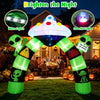 9.8 FT Alien Halloween inflatable archway with colorful lights and waving aliens, perfect for outdoor decoration.
