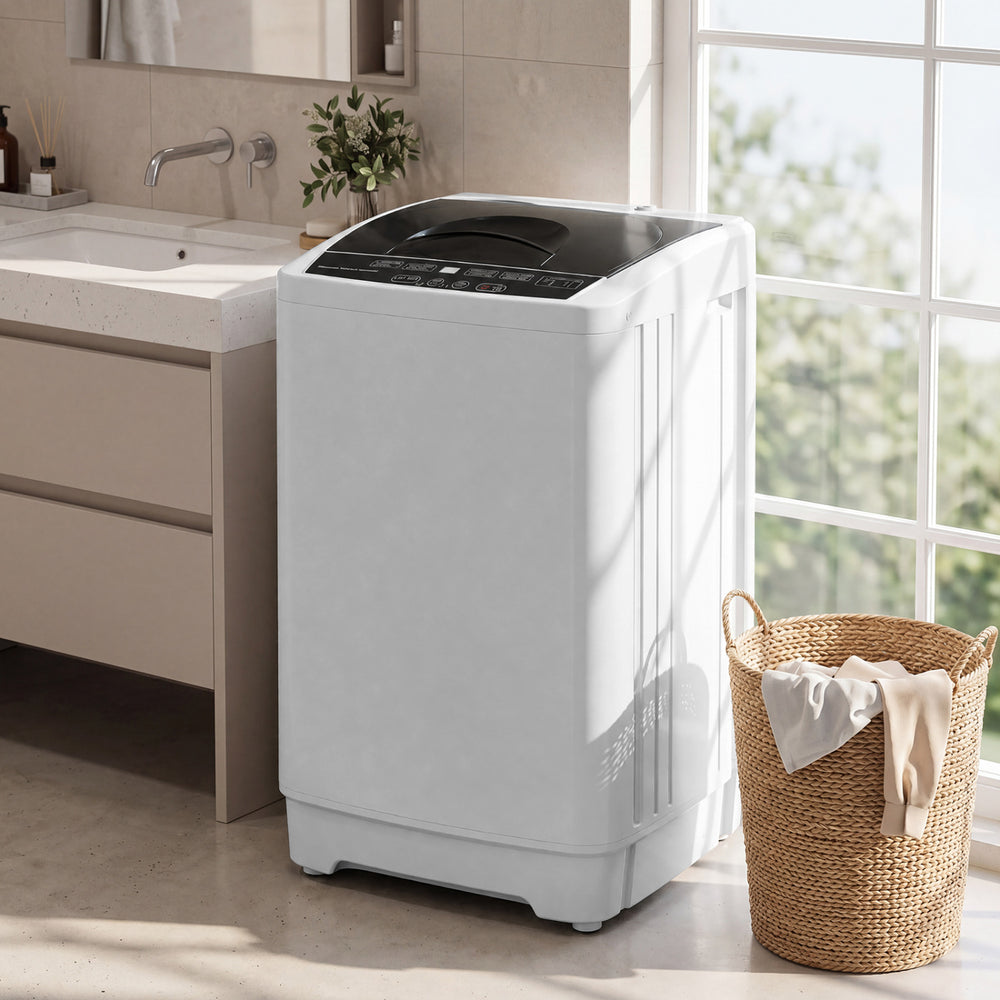 9.93 lbs Full Automatic Washing Machine with 8 Preset Programs-Gray - Gallery View 1 of 10