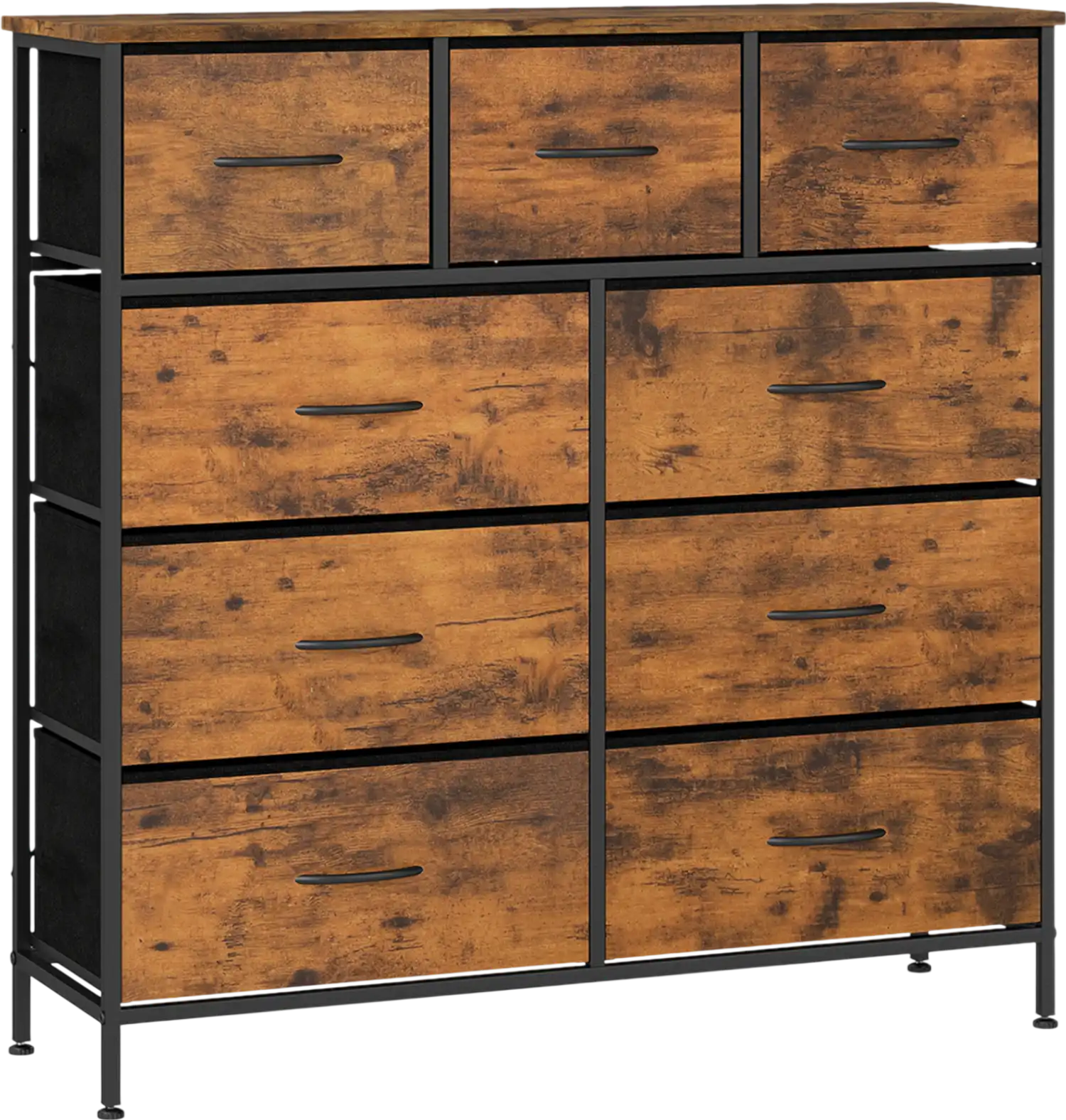 Costway 9-Drawer Fabric Bedroom Dresser with Wooden Top 35313198 New