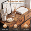 9-drawer fabric dresser with a rustic brown wooden top, featuring a smooth touch and easy cleaning for bedroom decor.
