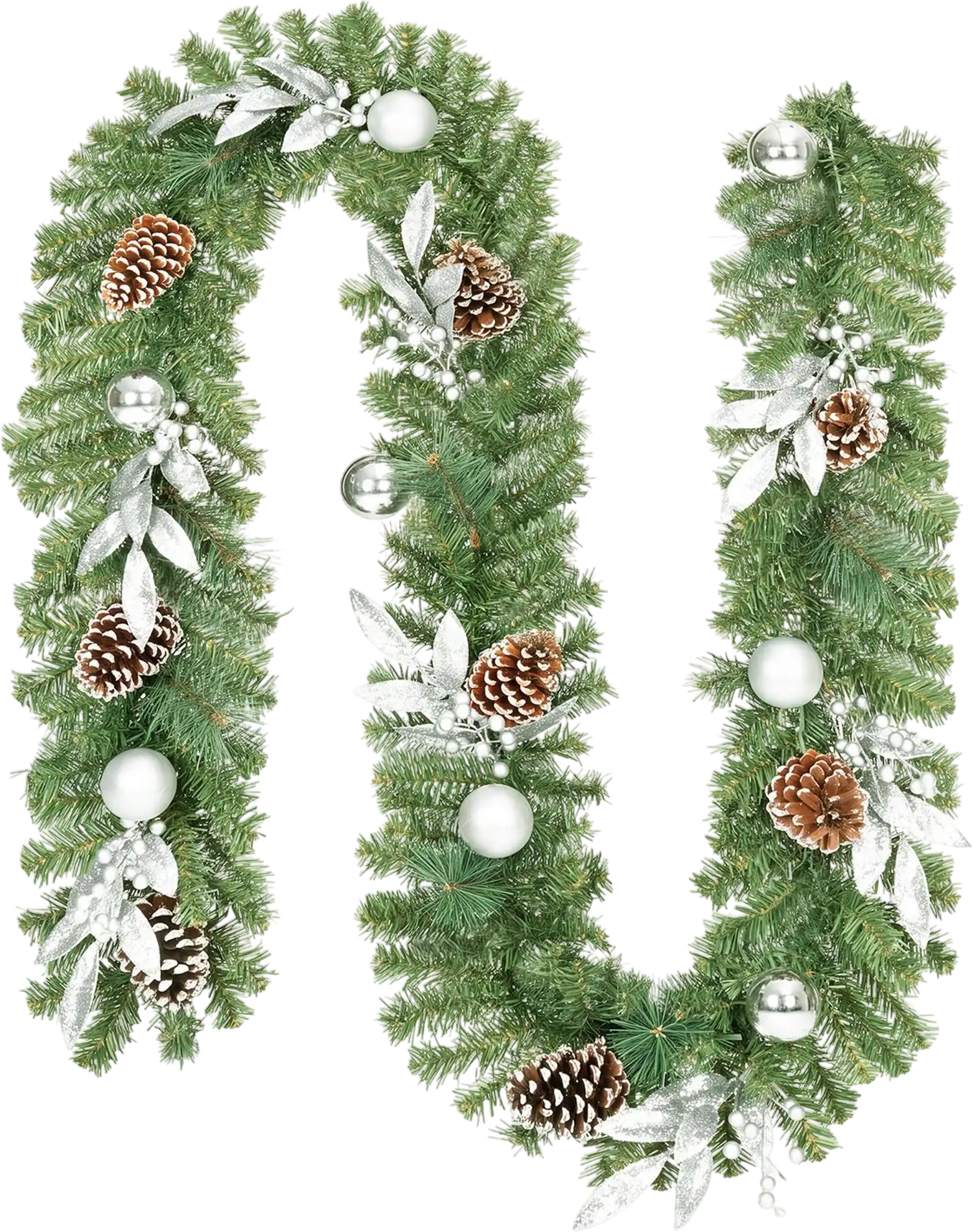 Costway 9' Pre-Lit Artificial Christmas Garland 50 Warm White LED Lights 91337549 New