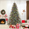 6/7.5/9 FT Artificial Christmas Tree Pre-Lit Hinged Holiday Tree with 360° Quick Power Connector-9ft - Gallery View 1 of 10