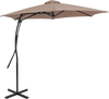 9 FT cantilever umbrella in brown with a heavy-duty frame and cross base, ideal for outdoor shading and relaxation.