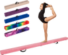 9 FT pink folding gymnastics balance beam with anti-slip base, designed for stability and comfort during training.