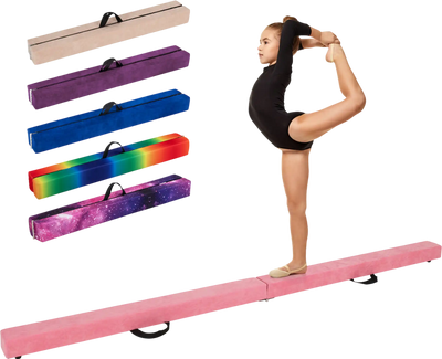 Costway 9' Folding Gymnastics Balance Beam Anti-Slip Pine Wood 647893215 New