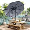 9 FT Outdoor Market Patio Table Umbrella Push Button Tilt Crank Lift-gray - Gallery View 1 of 10