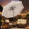9 FT Outdoor Patio Umbrella with Solar LED Lights and Weighted Base-Beige - Gallery View 1 of 10
