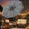 9 FT Outdoor Patio Umbrella with Solar LED Lights and Weighted Base-Gray - Gallery View 1 of 10