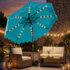 9 FT Outdoor Patio Umbrella with Solar LED Lights and Weighted Base-Turquoise - Gallery View 1 of 10