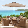 9 FT Patio Umbrella Outdoor Table Market Umbrella with 8 Sturdy Bamboo Ribs-Brown - Gallery View 1 of 11