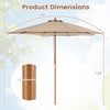 9 FT patio umbrella with 8 sturdy bamboo ribs, featuring a natural finish and 1.5" pole diameter for outdoor table use.