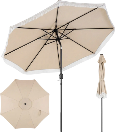 Costway 9' Patio Umbrella Sun-Protective Canopy Garden Pool 94273658 New